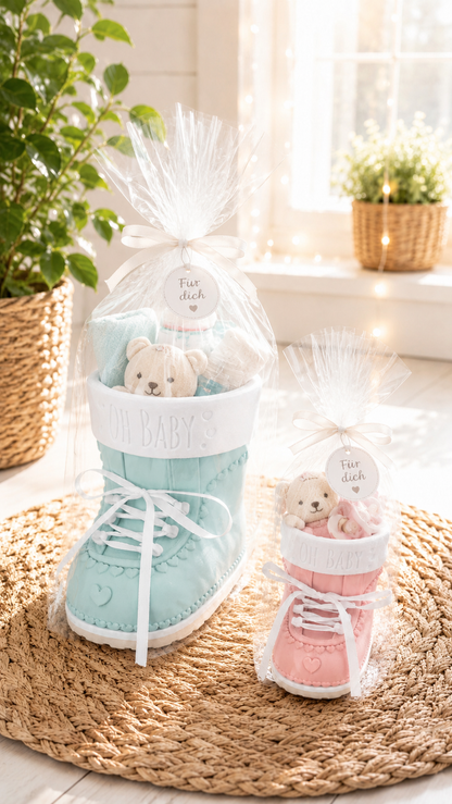 Personalisierter Babyschuh mit Namen oder Boy/Girl – Geschenk zur Geburt in 2 Größen