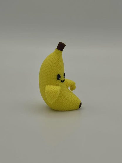 Lächelnde Banane in Strickoptik  lustige Miniaturfigur als Deko oder Geschenk
