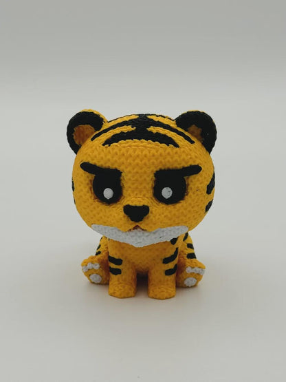 Kleiner Tiger in Strickoptik  starke Miniaturfigur als Deko, Geschenk oder Sammlerstück