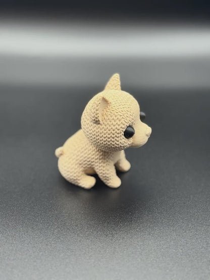 Kleiner Amstaff in Strickoptik  starke Miniaturfigur als Deko oder Geschenk für Hundefreunde