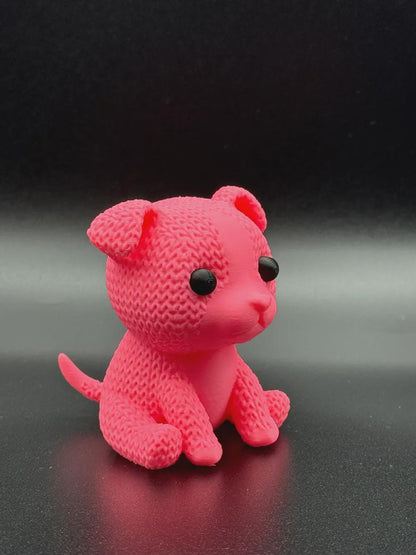 Kleiner Pitbull in Strickoptik  treue Miniaturfigur als Geschenk, Deko oder für Hundefans