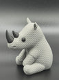 Kleines Nashorn in Strickoptik  starke Miniaturfigur als Deko, Geschenk oder Sammlerstück