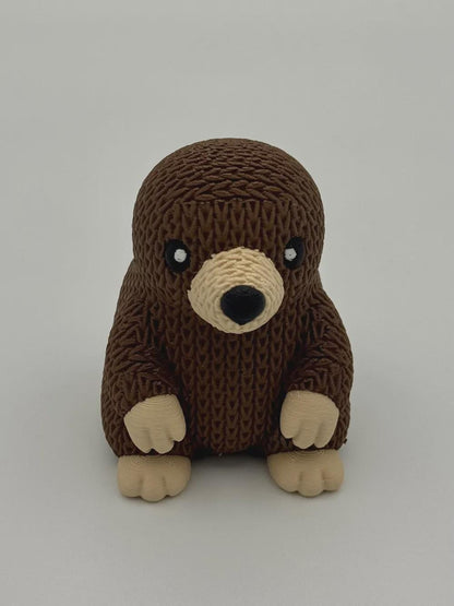 Niedlicher Maulwurf in Strickoptik  liebevolle Miniaturfigur
