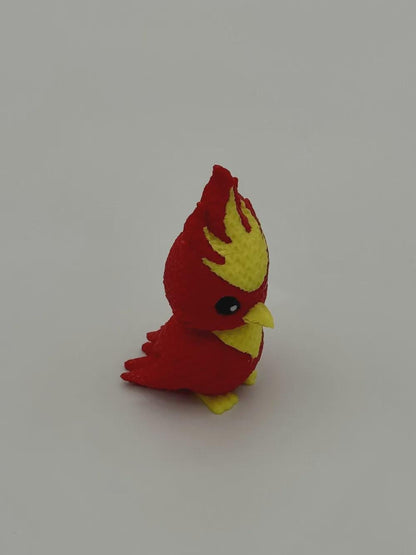 Niedlicher Phönix in Strickoptik  mythische Miniaturfigur