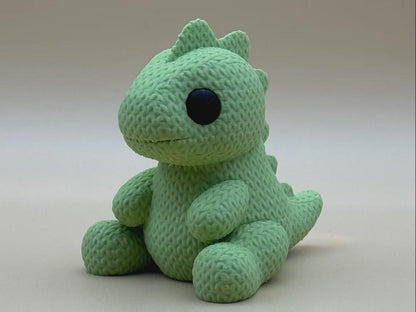 Gestrickter Baby-Dino  niedliche Miniaturfigur mit Strickoptik & Farbwahl