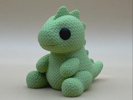Gestrickter Baby-Dino  niedliche Miniaturfigur mit Strickoptik & Farbwahl