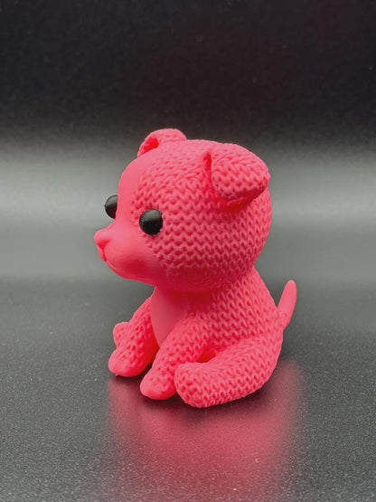 Kleiner Pitbull in Strickoptik  treue Miniaturfigur als Geschenk, Deko oder für Hundefans