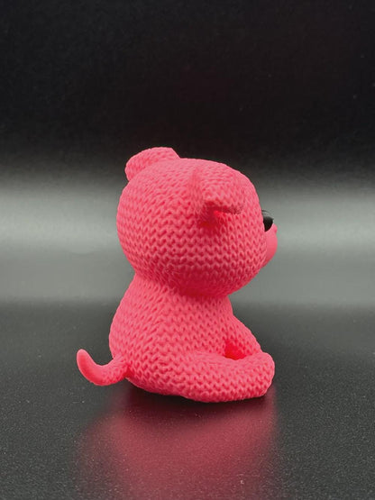Kleiner Pitbull in Strickoptik  treue Miniaturfigur als Geschenk, Deko oder für Hundefans