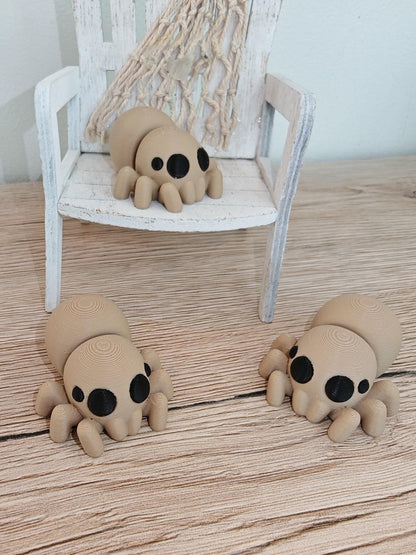 Snuggliez "Baby Spinne"  Bewegliche Flexi-Figur (3D-gedruckt) | Süße Mini-Spinne als Fidget-Tier | CozyLabs Design