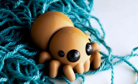 Snuggliez "Baby Spinne"  Bewegliche Flexi-Figur (3D-gedruckt) | Süße Mini-Spinne als Fidget-Tier | CozyLabs Design
