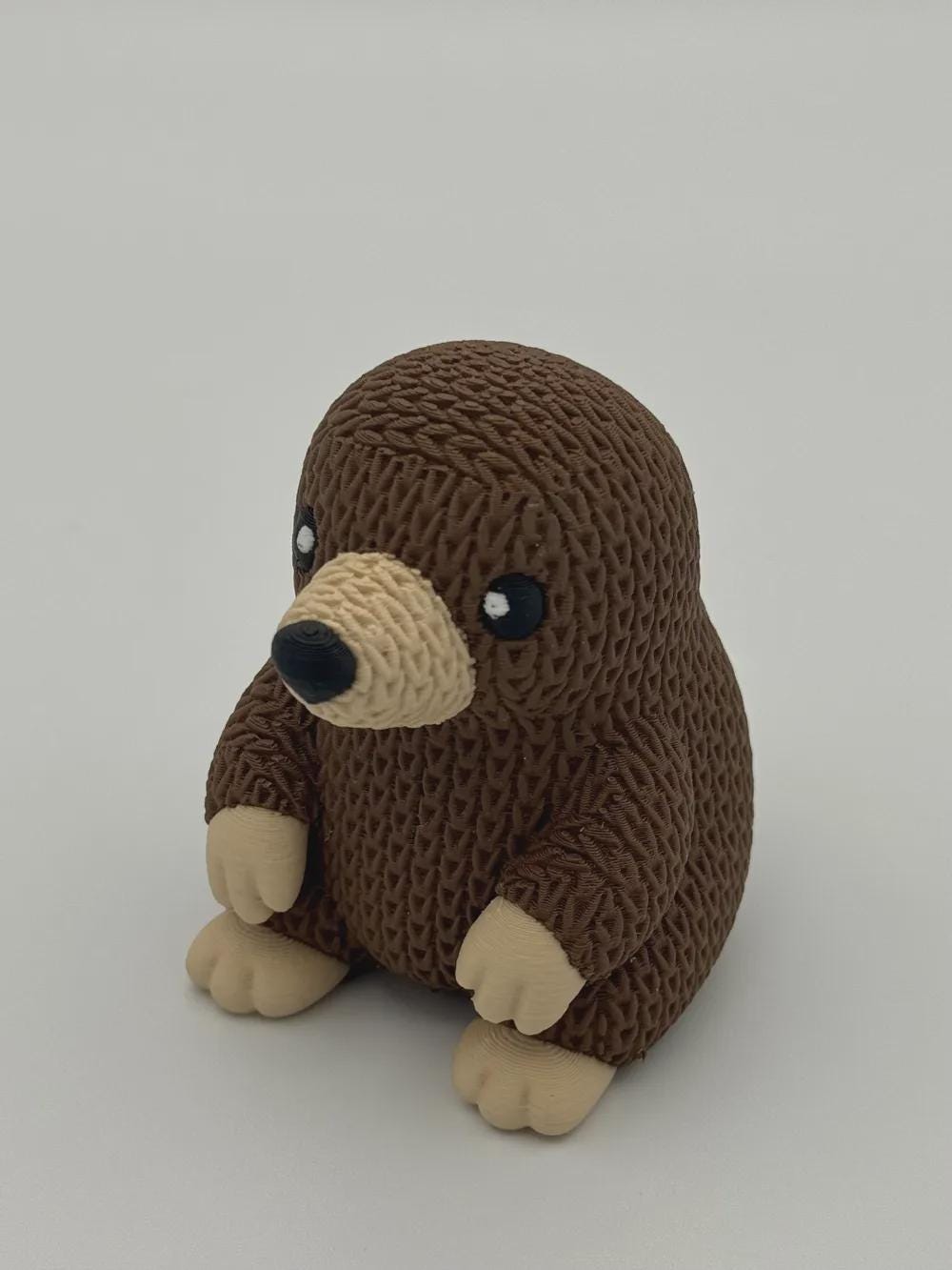 Niedlicher Maulwurf in Strickoptik  liebevolle Miniaturfigur