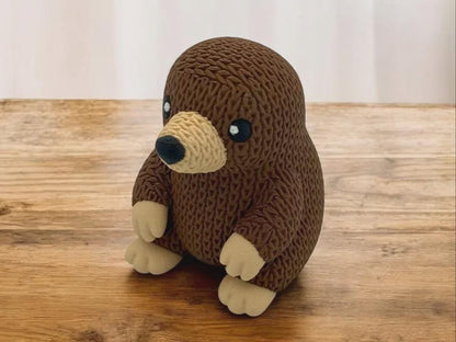 Niedlicher Maulwurf in Strickoptik  liebevolle Miniaturfigur