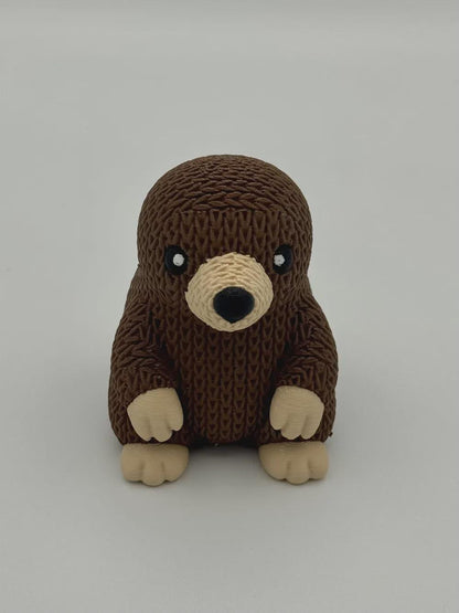 Niedlicher Maulwurf in Strickoptik  liebevolle Miniaturfigur