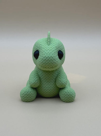 Gestrickter Baby-Dino  niedliche Miniaturfigur mit Strickoptik & Farbwahl