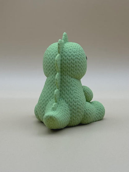 Gestrickter Baby-Dino  niedliche Miniaturfigur mit Strickoptik & Farbwahl