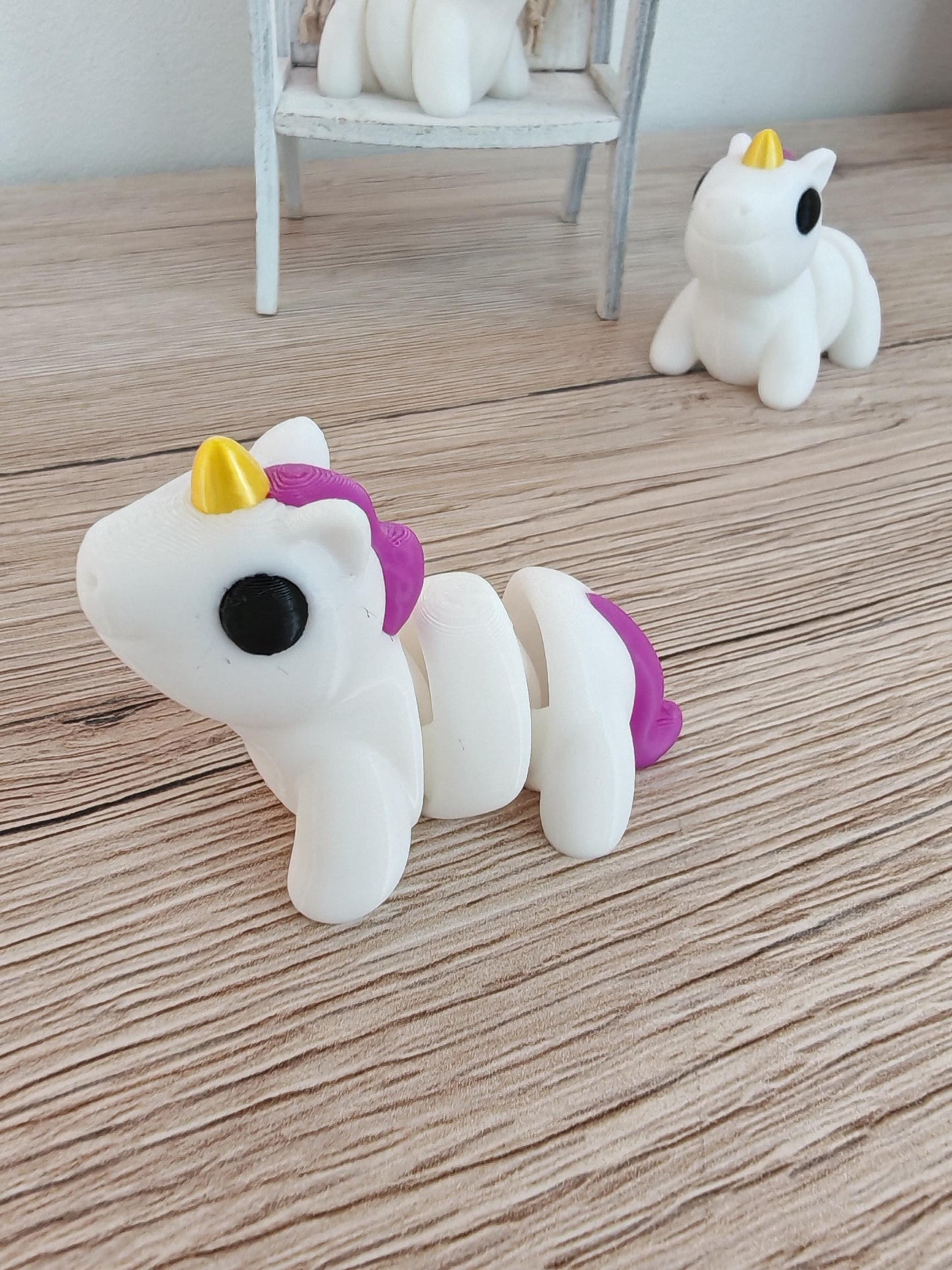 Snuggliez "Baby Einhorn"  Flexi-Figur (3D-gedruckt) | Bewegliches Mini-Fabelwesen | Fidget-Figur zum Sammeln | CozyLabs Design