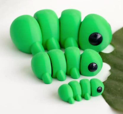 Snuggliez "Baby Raupe"  Bewegliche Flexi-Figur (3D-gedruckt) | Mini-Raupe zum Spielen, Sammeln & Verschenken | CozyLabs Design