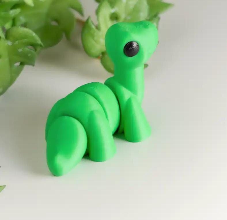 Snuggliez "Baby Brontosaurus"  Flexi-Dino-Figur (3D-gedruckt) | Beweglicher Mini-Dinosaurier | Fidget-Spielzeug | CozyLabs Design