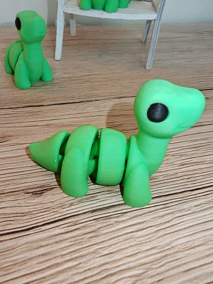 Snuggliez "Baby Brontosaurus"  Flexi-Dino-Figur (3D-gedruckt) | Beweglicher Mini-Dinosaurier | Fidget-Spielzeug | CozyLabs Design