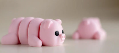 Snuggliez Baby Pig" cute flexi-figure in pink | Lucky charm | Mini animal figure to collect | CozyLabs Design