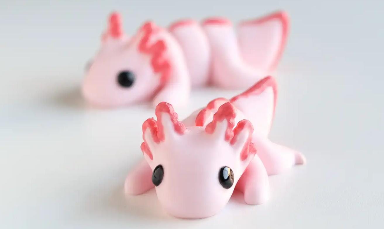 Snuggliez Baby Axolotl“  niedliche bewegliche Flexi-Figur | CozyLabs Miniatur