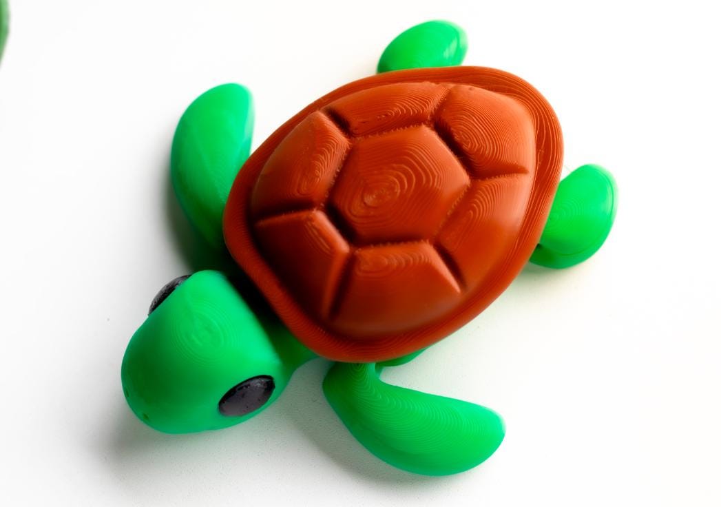 Snuggliez Baby Schildkröte“  bewegliche Mini-Figur aus dem 3D-Drucker | Süßes Flexi-Tier von CozyLabs