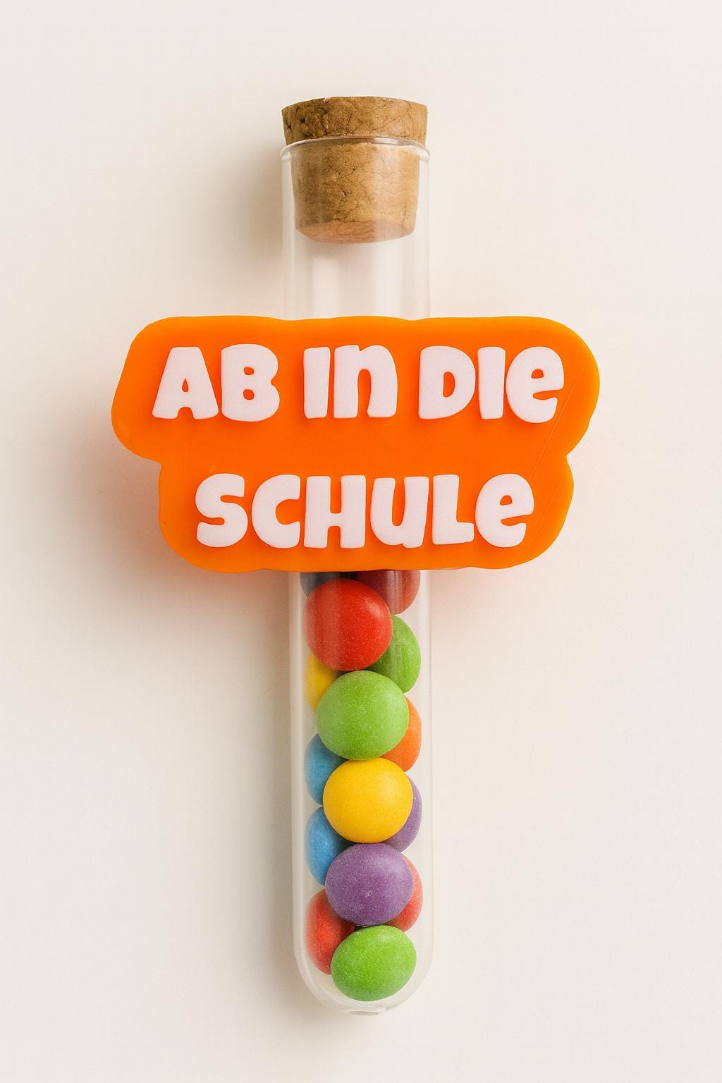 Einschulung  Geschenkröhrchen mit 3D-Schriftzug zum Befüllen | Schulkind 2025, ABC-Held, Hallo Schule & Co. - Tischdeko oder Geschenk