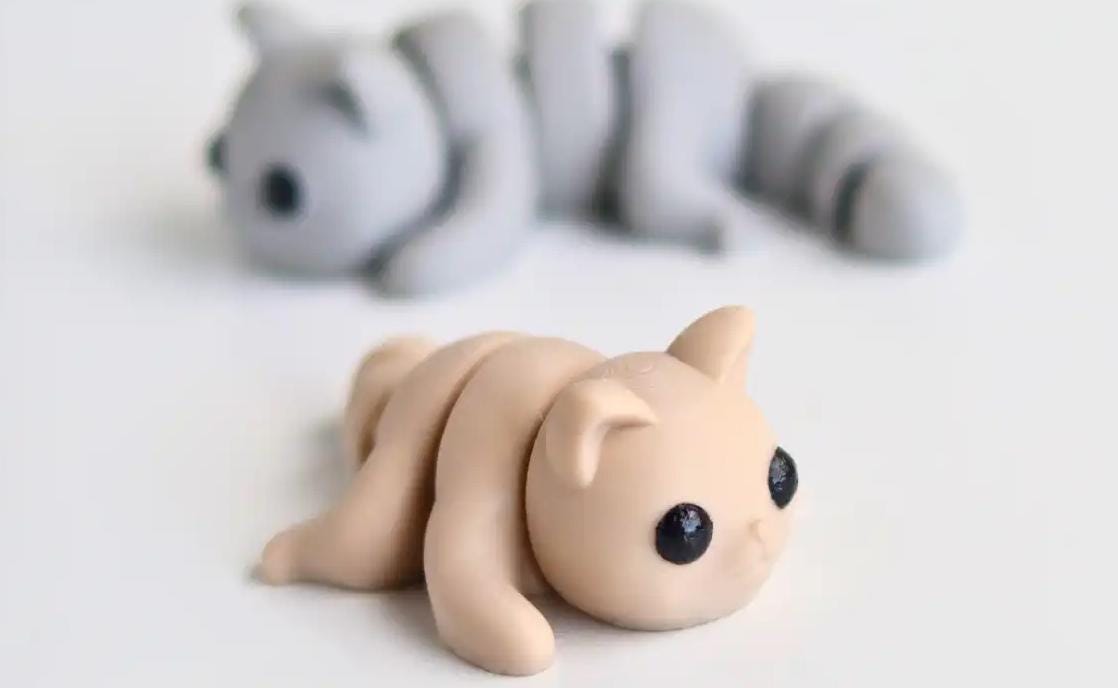Snuggliez Baby Katze“  bewegliche Mini-Figur aus dem 3D-Drucker | Flexi-Kätzchen von CozyLabs