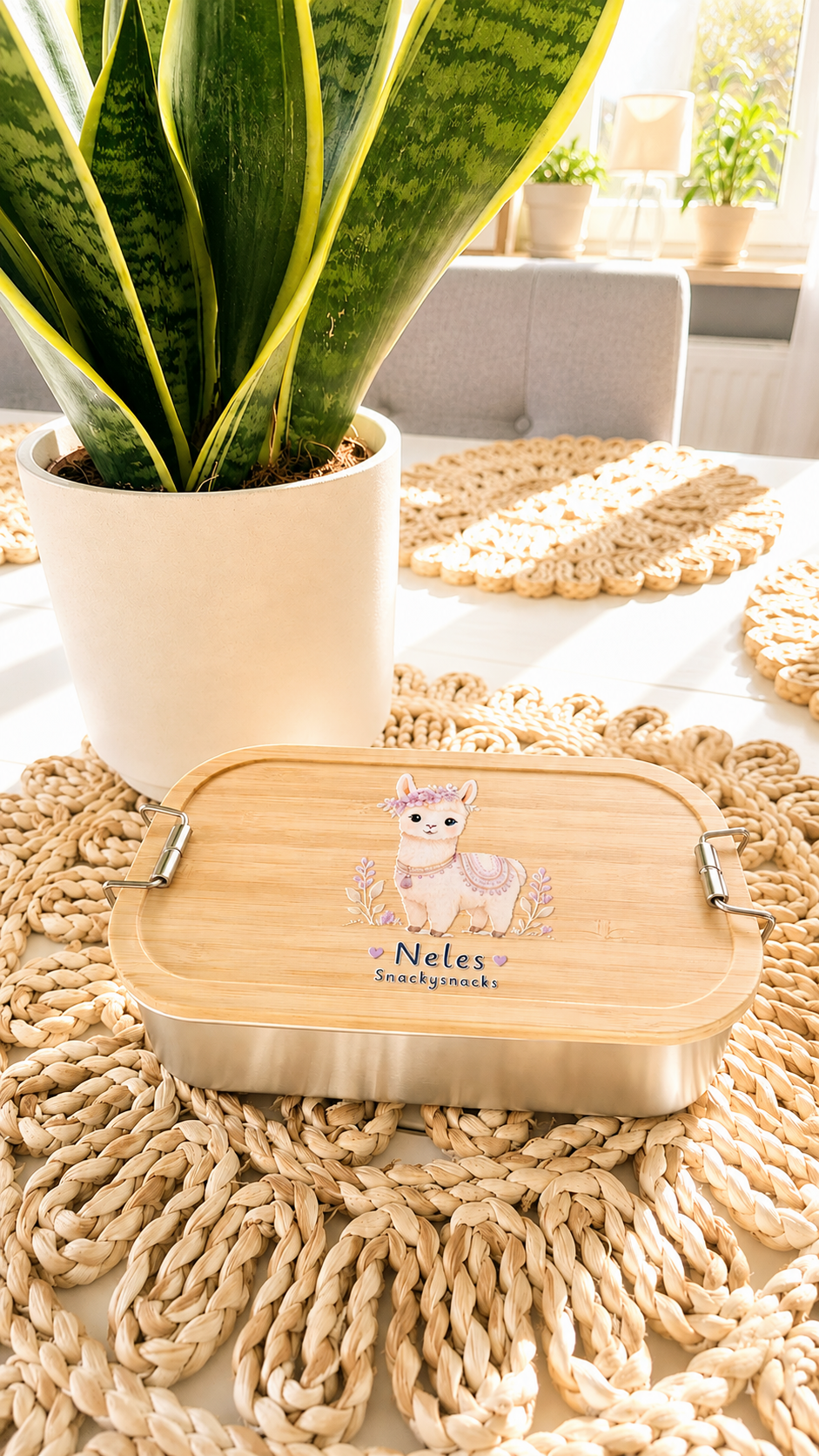 Brotdose personalisiert mit Namen & Wunschmotiv – Butterbrotdose zur Einschulung mit Bambusdeckel | 59 Motive | 700 ml